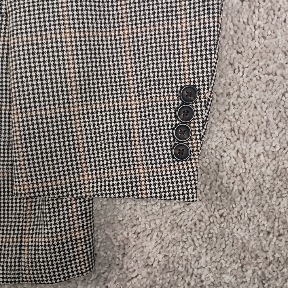Joseph & Feiss Gold 46 Long Window Pane Check Mens Blazer - Picture 3 of 12